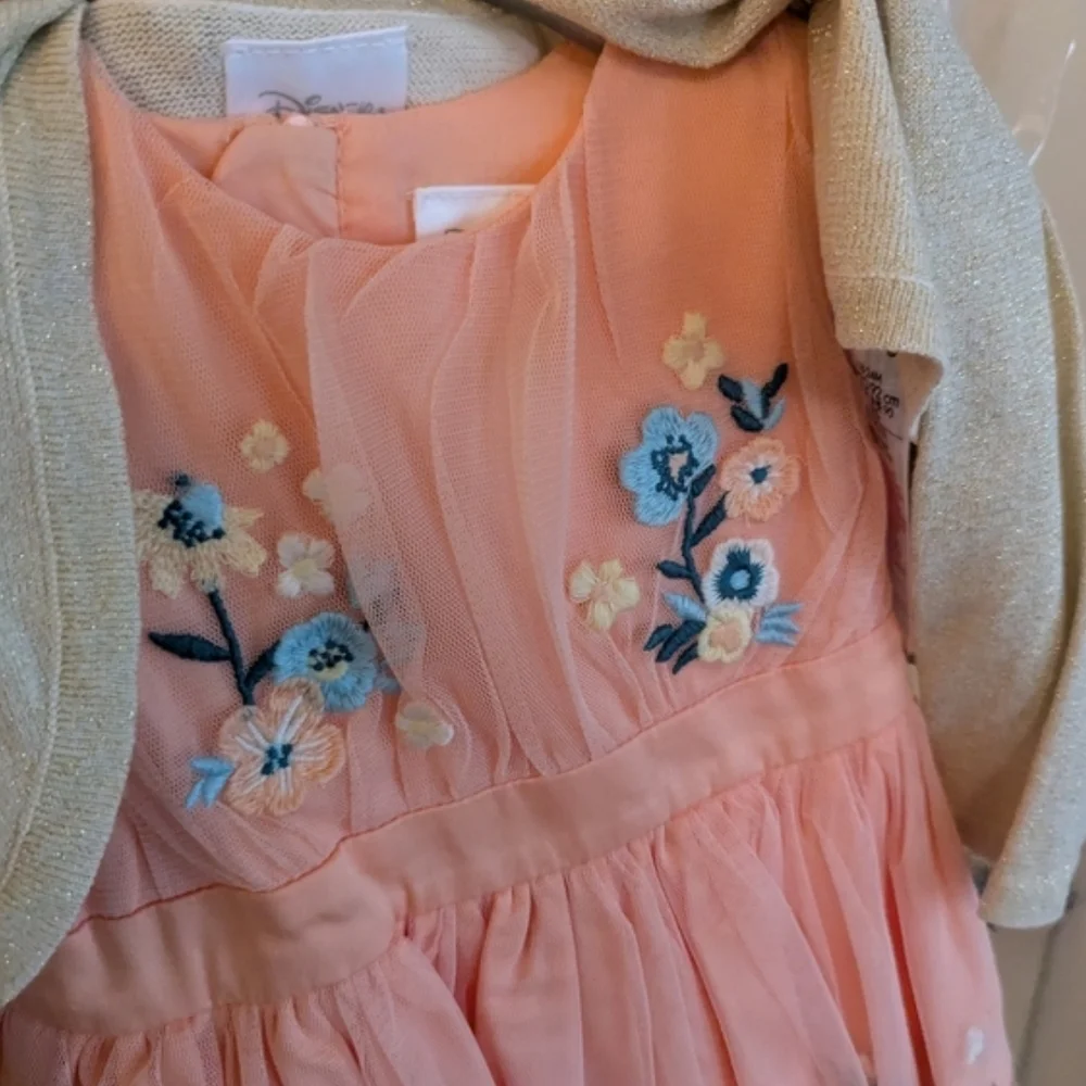 DISNEY SET Thumper Bunny Dress And Cardigan NWT